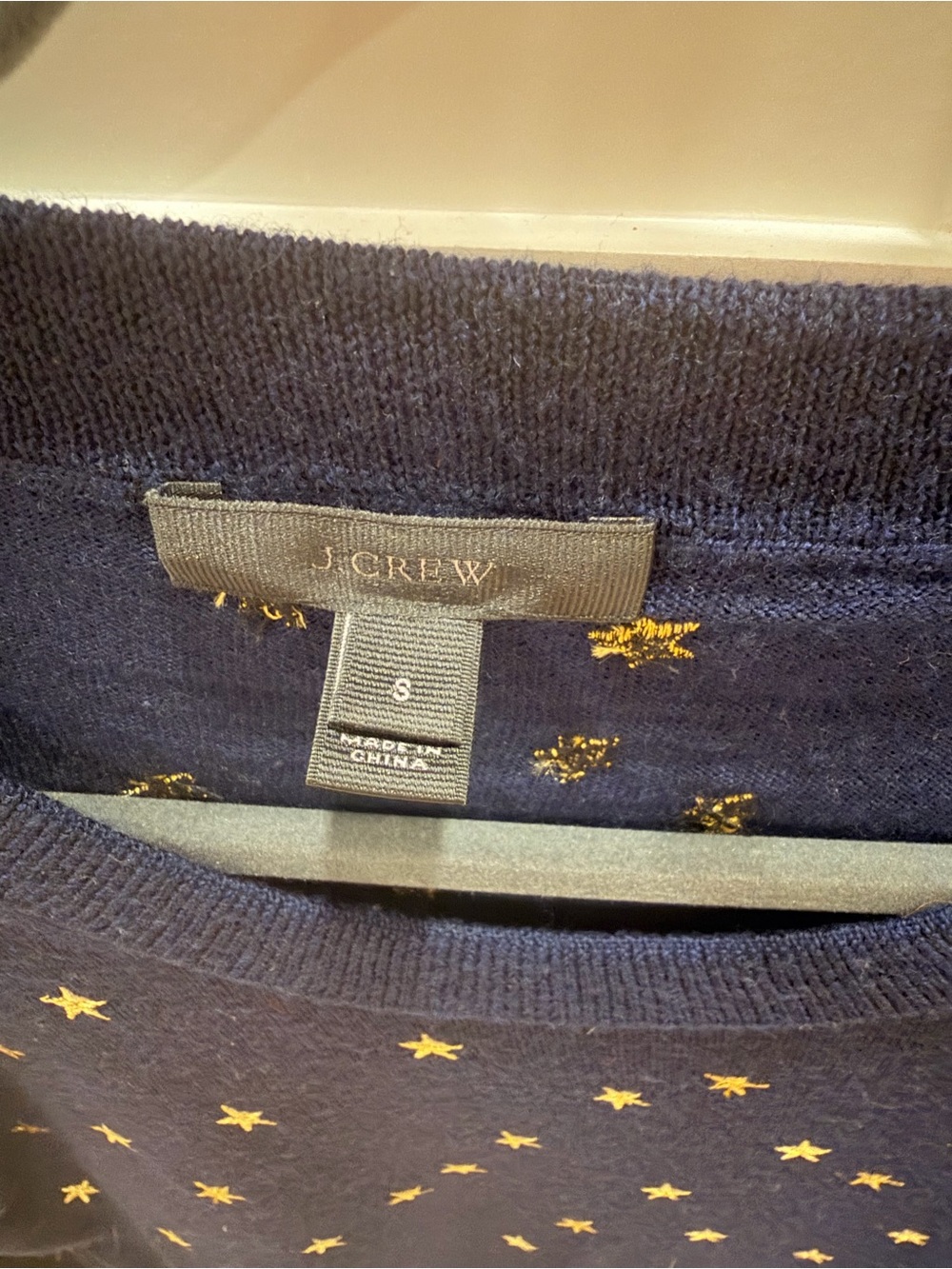 J. Crew Tippi Sweater in Navy Blue with Gold Stars - Picture 4 of 4